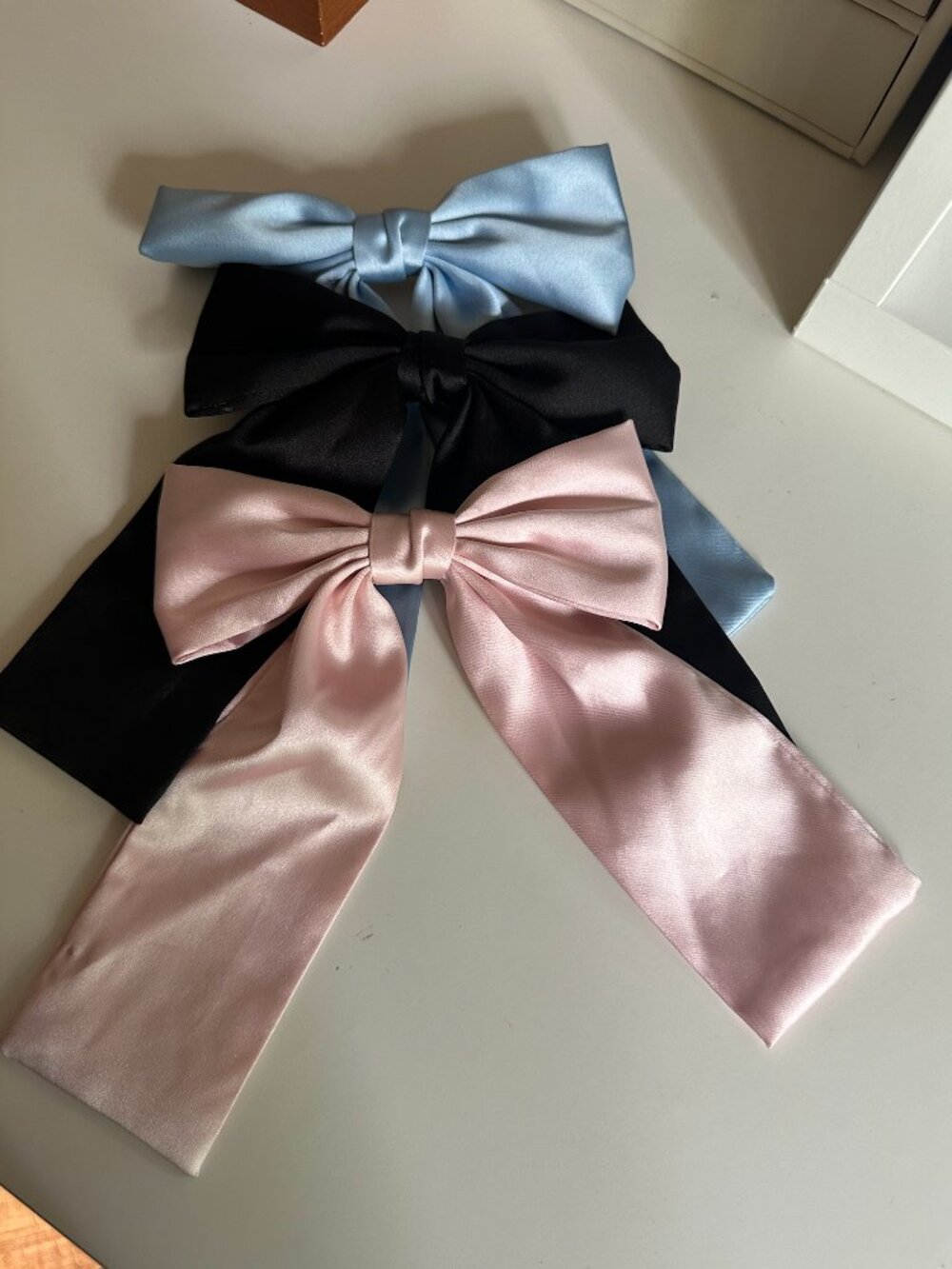Women’s Satin Bow Hair Clips – 3-Piece Set
